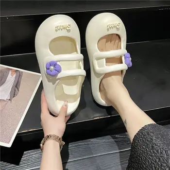 2023 נשים קיץ חדשות פלטפורמת נעלי בית חמודות Baotou חיצונית חוף מזדמנים סנדלי גרסה קוריאנית אווה הבלעדי רך סנדלים פאטוס
