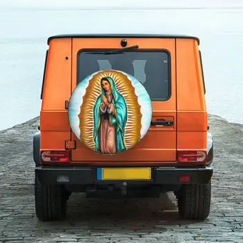 הבתולה מרי כיסוי צמיג גלגל מגיני עמיד אוניברסלי עבור ג 'יפ טריילר RV ג' יפ משאית קרוואן נגרר נסיעות