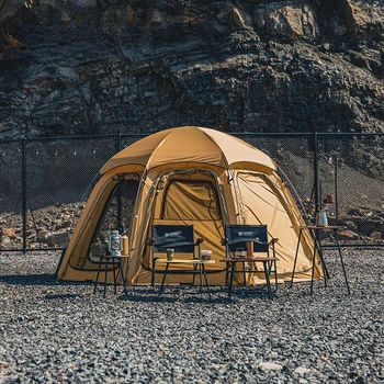 Outdoor אוהל מצופה כדור כיפת האוהל 5-8 אדם עמיד למים מקלט חוף הליכה כדורית פרגולה חיצונית הרכב קמפינג סוכך