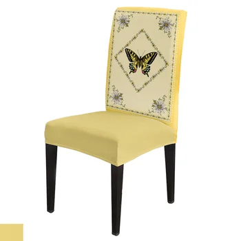 דייזי פרח פרפר הכסא כיסוי עבור המטבח מושב כיסא האוכל מכסה למתוח הכיסויים עבור אירועים בבית מלון