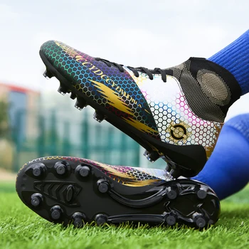 גבר נעלי כדורגל של מבוגר ילד TF/FG Outsole החלקה יוניסקס סוליות כדורגל חיצוני הדשא לנשימה נעלי ספורט זולים סיטונאי
